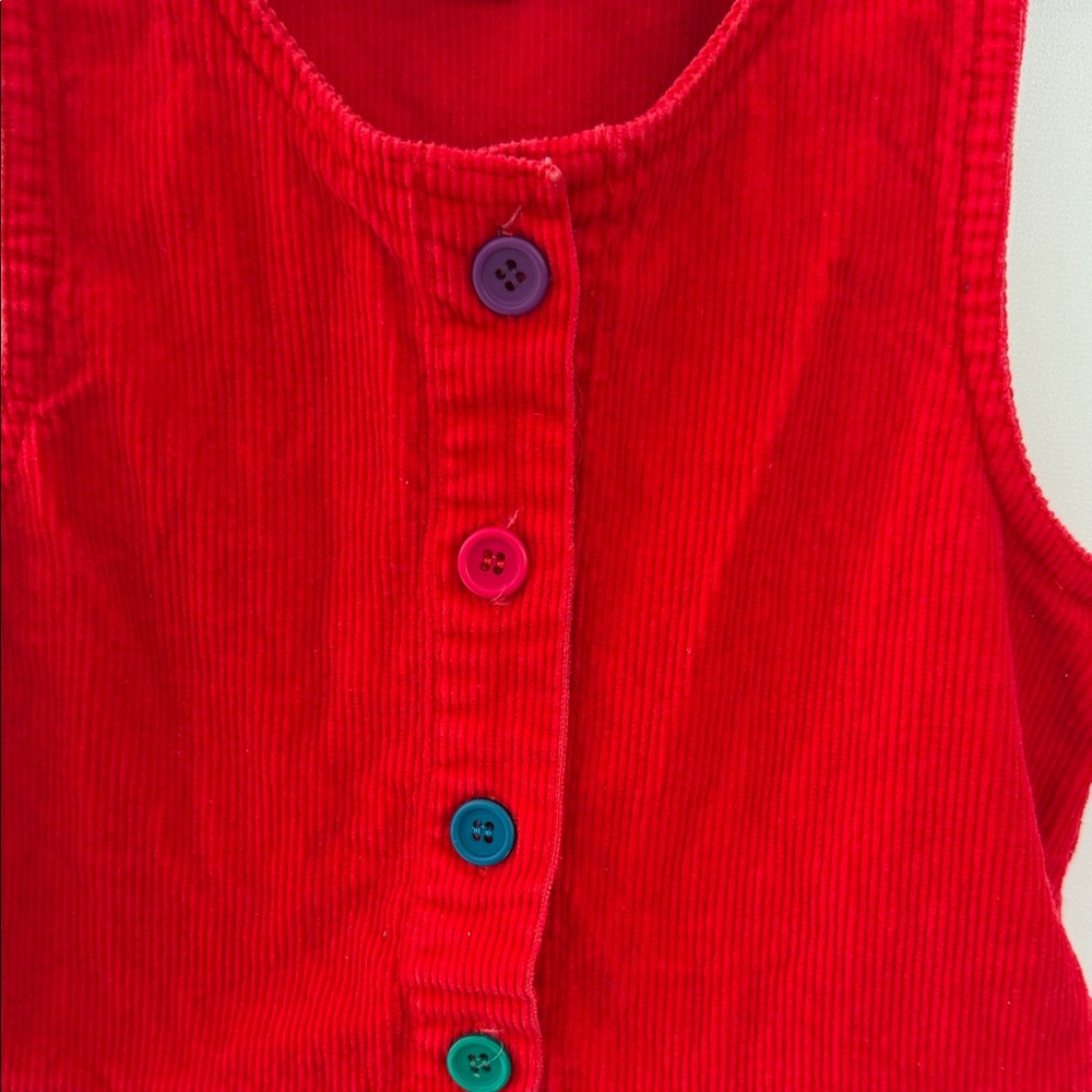 Red Sleeveless Kids Casual Dress - Picture 4 of 8